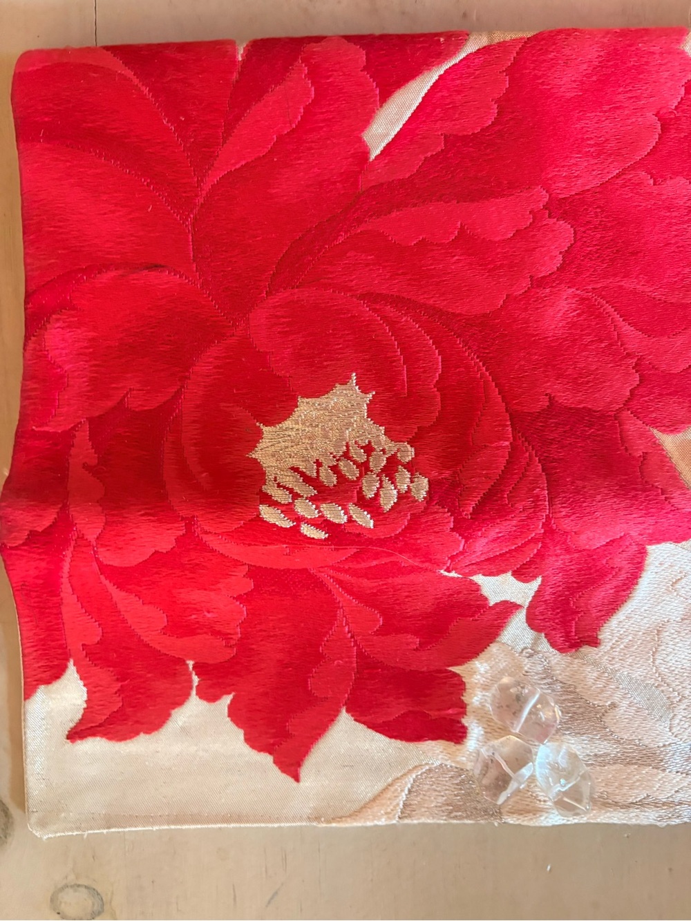 Vintage Japanese Kimono Obi Silk Floral Envelope Clutch Bag - Picture 4 of 6